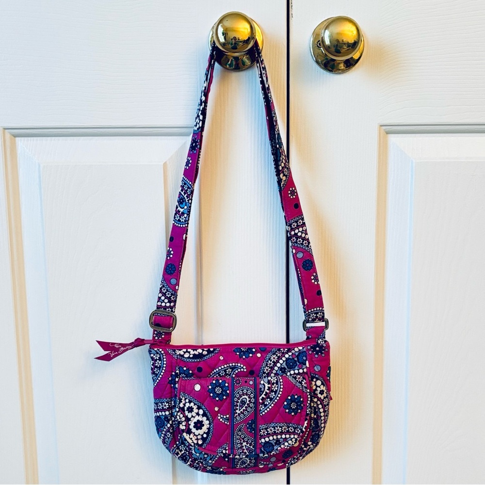 VERA BRADLEY Lizzy Boysenberry Crossbody Purse Organizer Wallet Handbag Pink - Picture 2 of 14